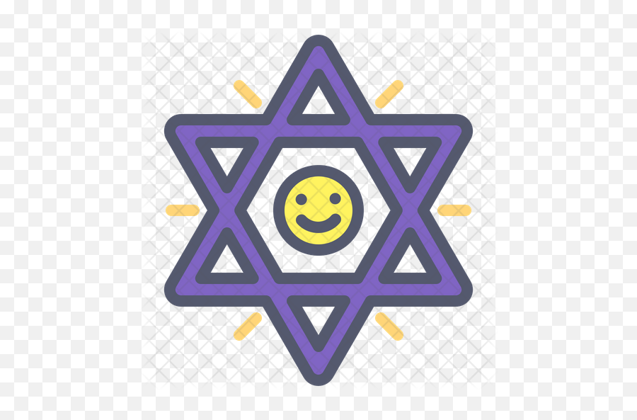 Star Of David Icon Colored Outline - Four Major Religions Of The World Png,Star Of David Png