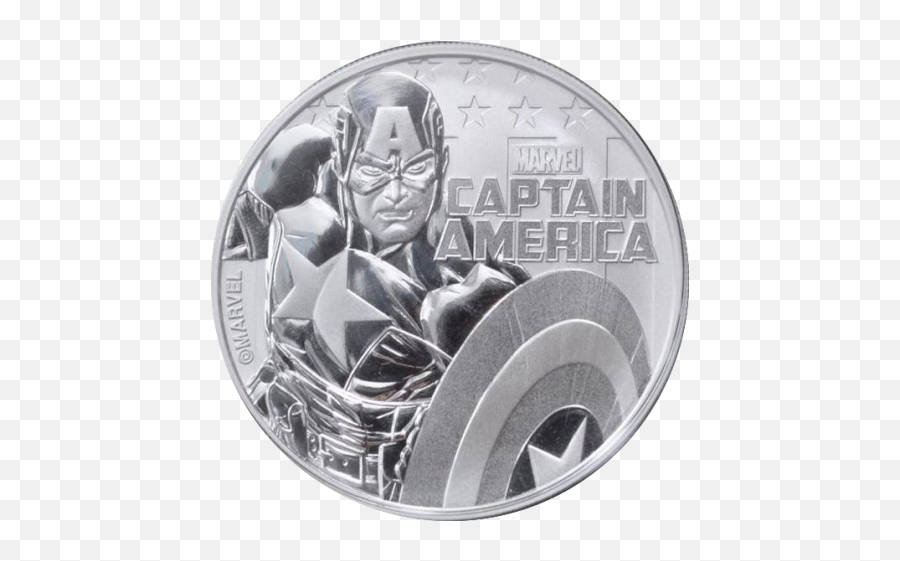 2019 1 Oz Tuvalu Marvel Series Captain America 9999 Silver Coin Bu - Silver Coin Png,Captain Marvel Logo Png