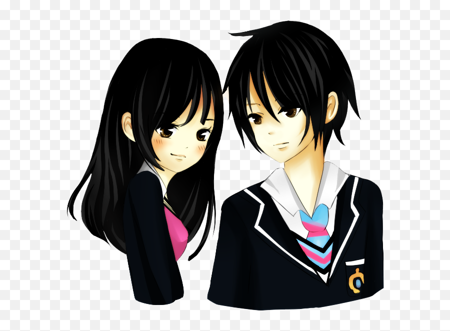 Anime Love Couple Posted By John Peltier - Breakup Couple Cartoon Png,Black  Couple Png - free transparent png images 