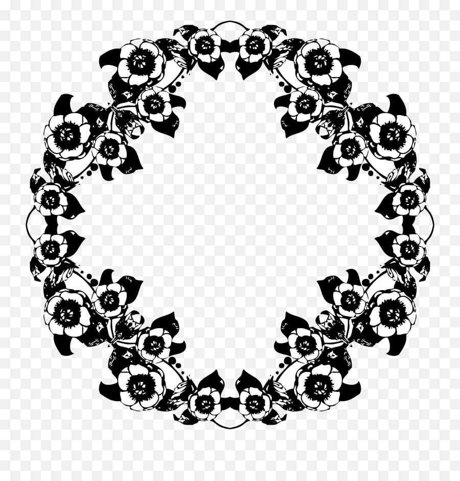 Body Jewelry Monochrome Circle Png - Circle Design Black And White,Floral Circle Png