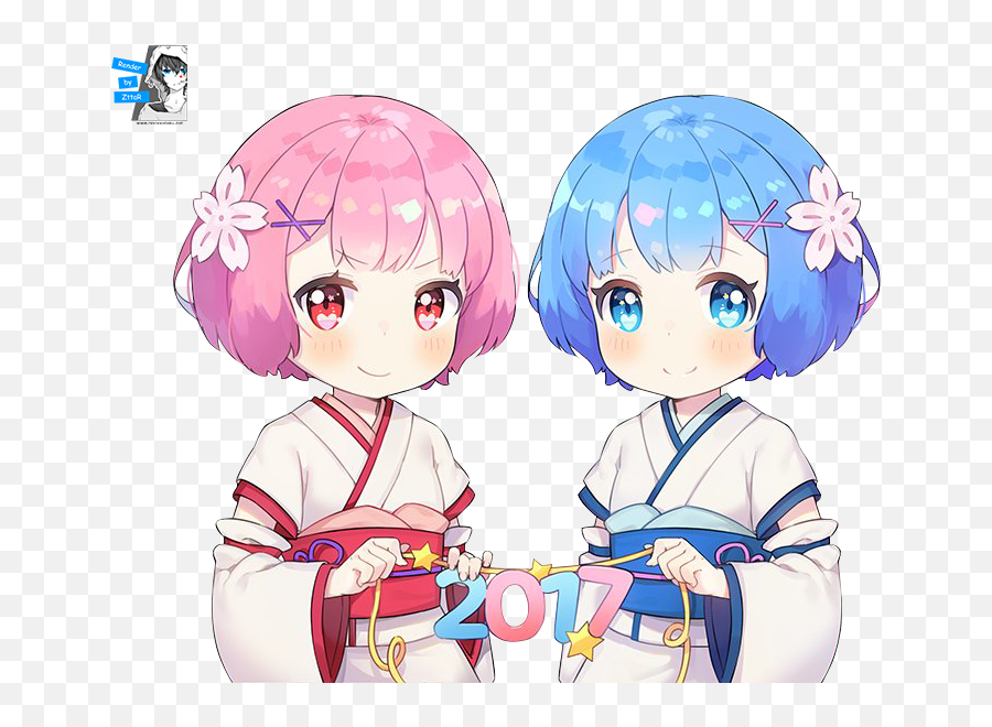 Render Ram U0026 Rem - Happy New Year 2017 Child Rem And Ram Png,Rem Re Zero Png