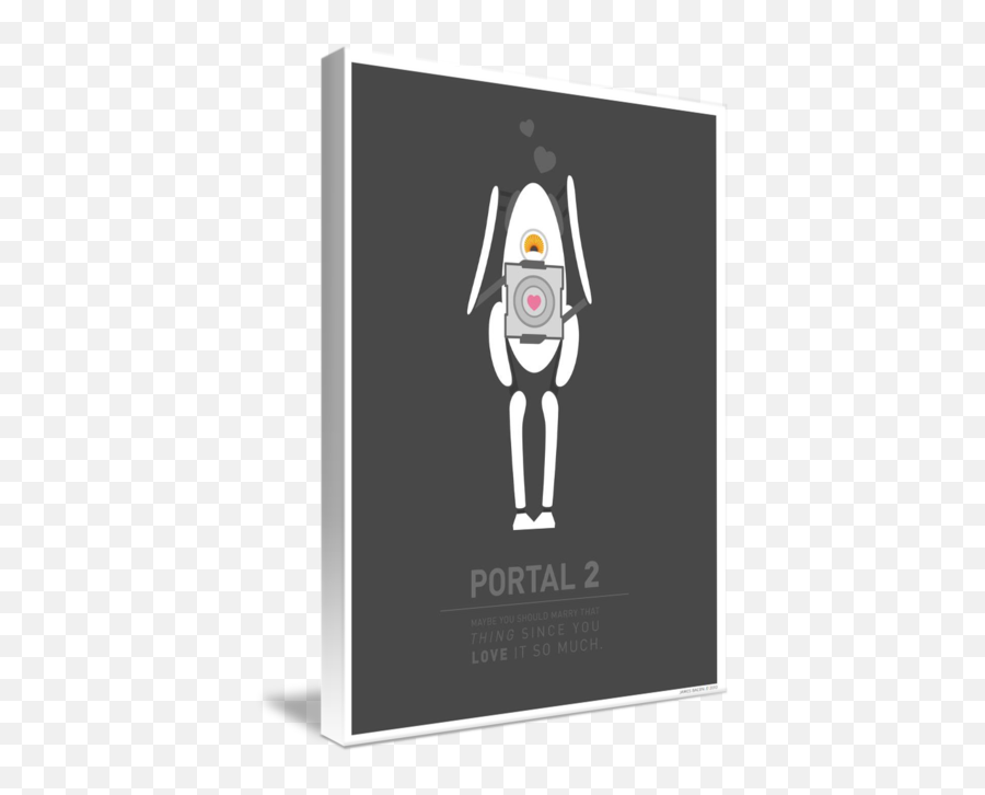 Portal Droid And Cube By James Bacon - Fictional Character Png,Portal 2 Logo Png
