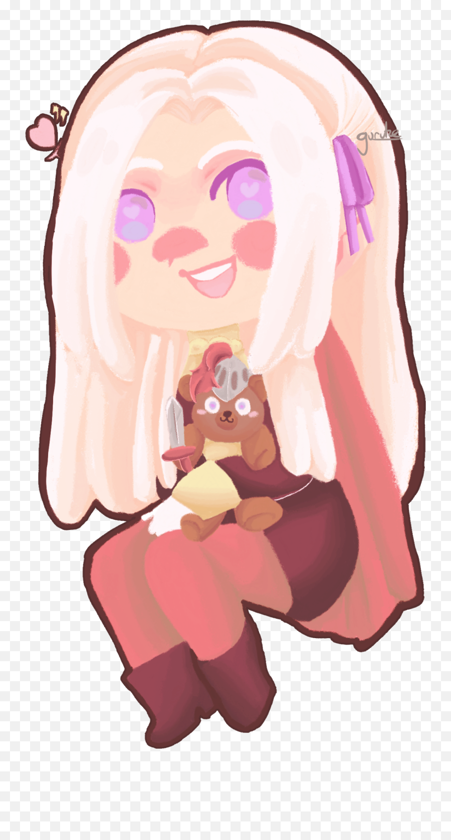 I Drew Edelgard With A Teddybear - K Png,Ms Paint Transparent
