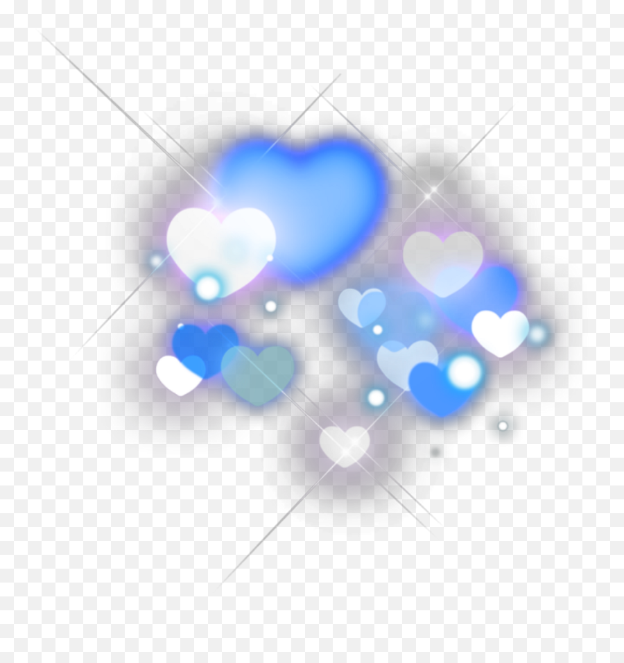 Download Hd Ftestickers Overlay Hearts Light Sparkle Blue - Heart Png,Transparent Hearts