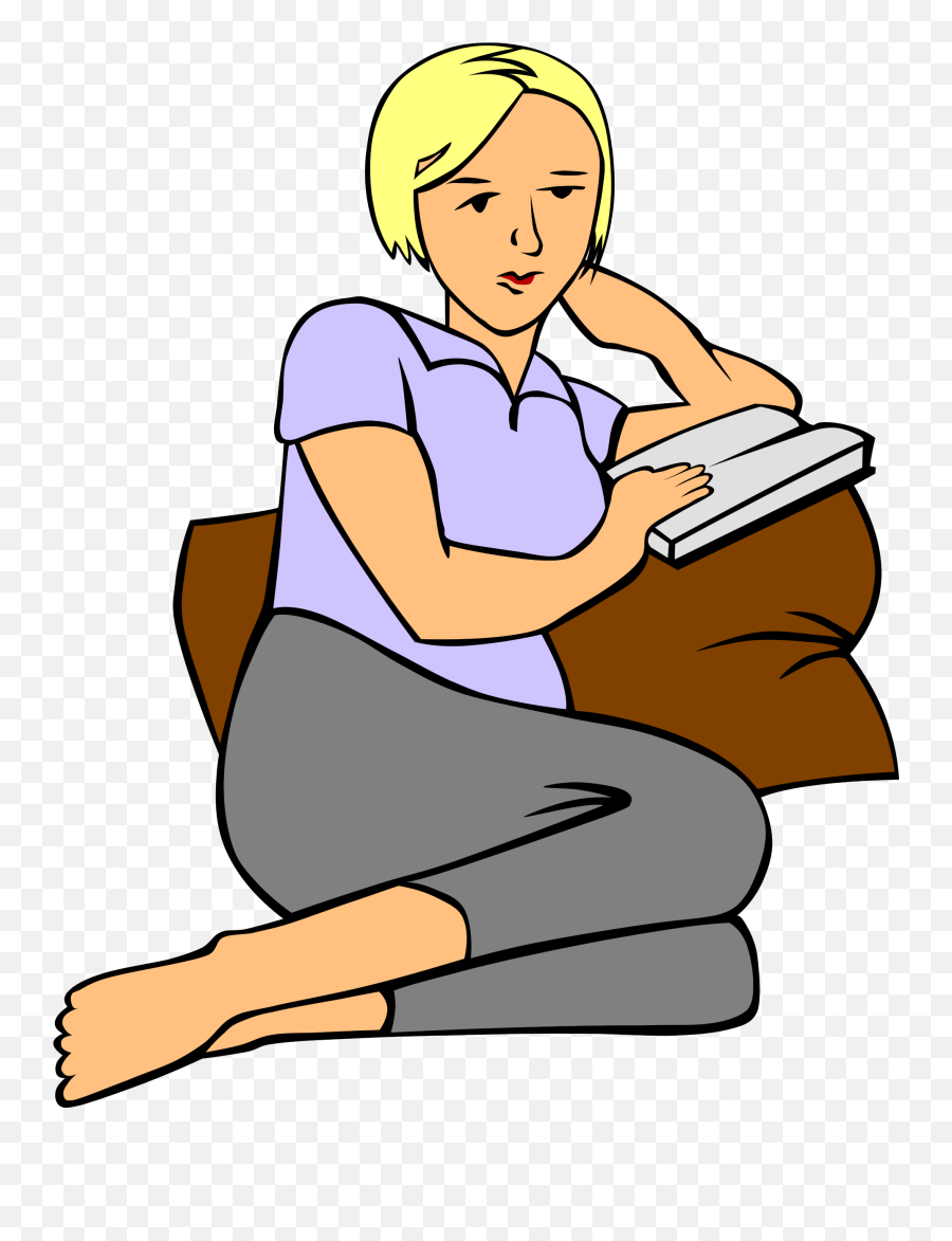 Library Of Girl Reading A Book Png Transparent Stock - Have A Rest Clipart,Girl Sitting Png