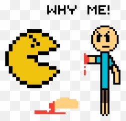 Download Ouch - Pac Man Pixel Art PNG Image with No