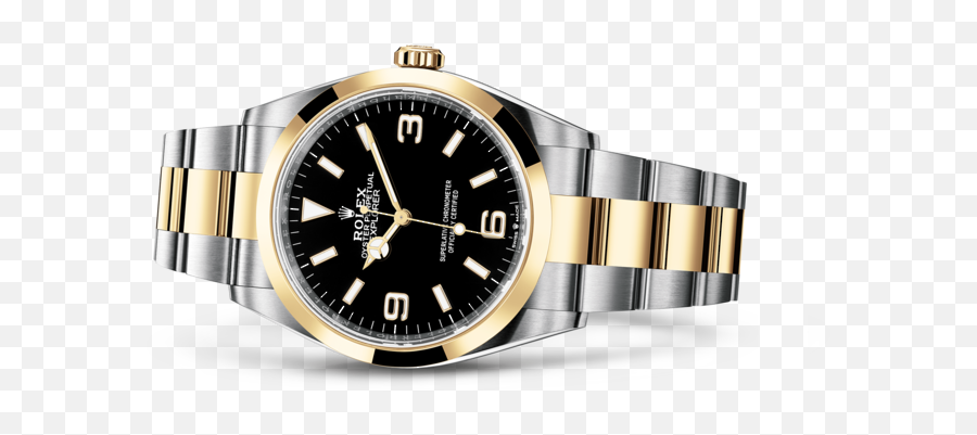 Rolex Explorer In Acier Oystersteel And Gold 124273 - Rolex Oyster Perpetual 41 3230 Png,Dunhill Icon Gold