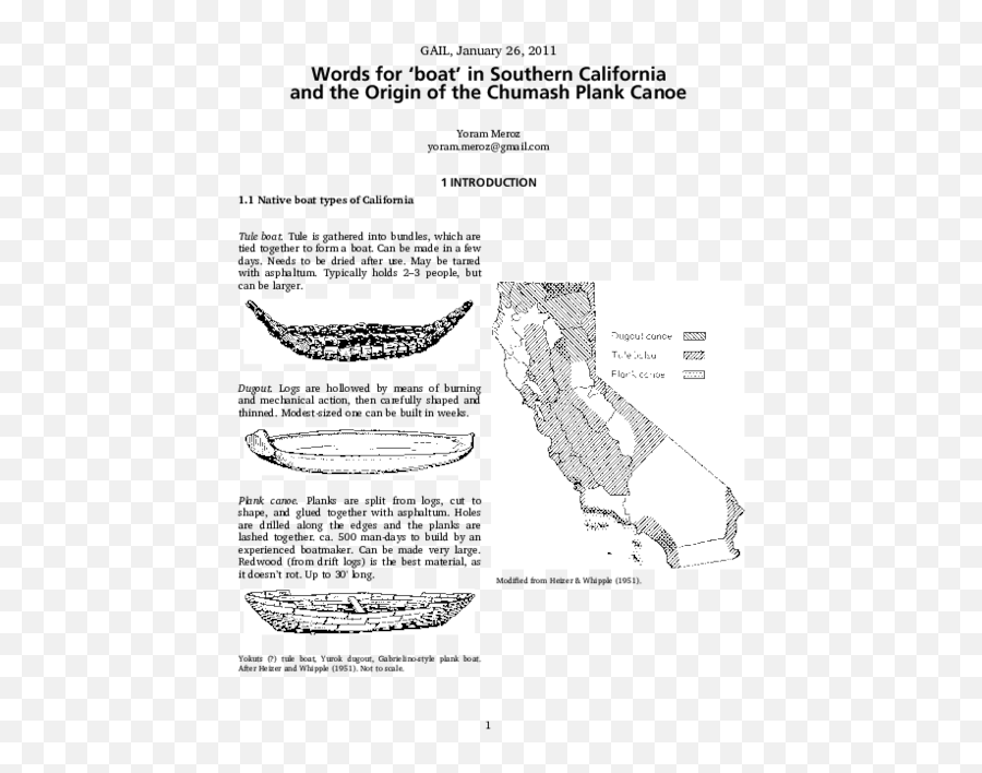 Pdf Words For U0027boatu0027 In Southern California And The Origin - Document Png,Pine Tree Canoe Icon