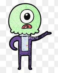 Cartoon Spaceman Explaining Icons By Canva - Cyclops Drawing png