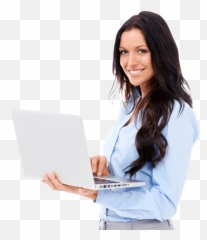 Laptop Png Transparent Images Clipart - Woman With