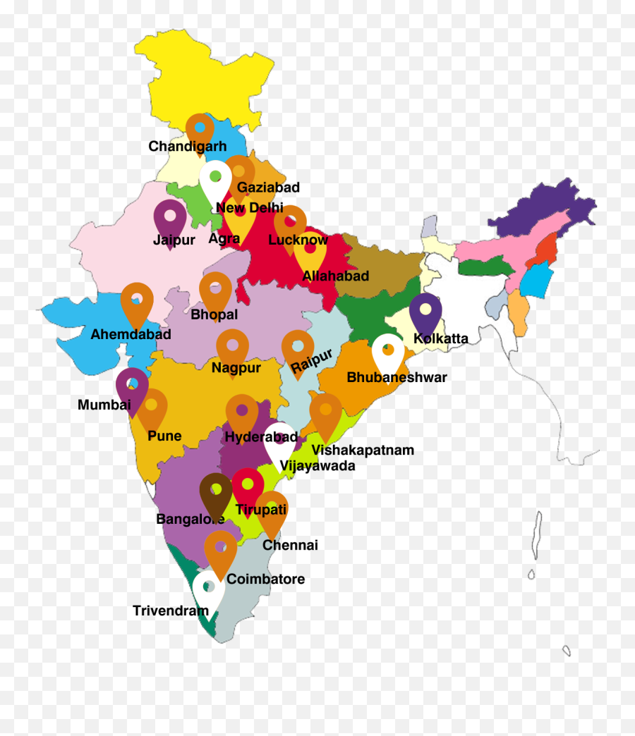 India - India Map With States Png,India Map Png