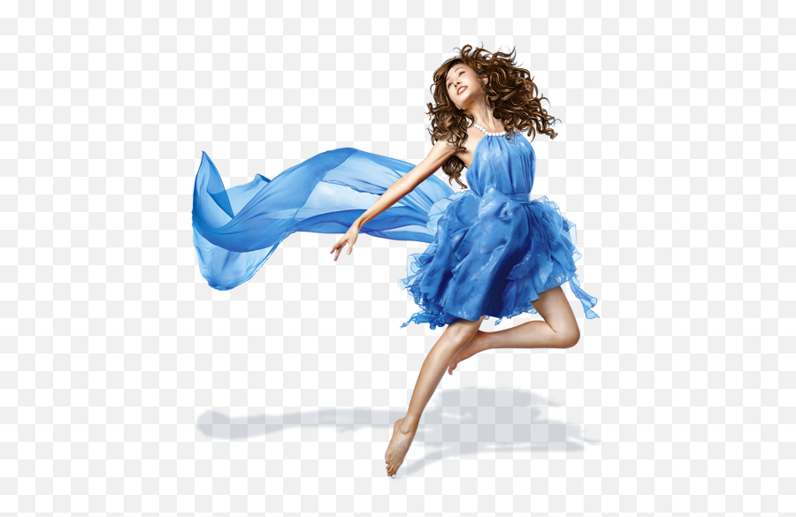 Girls Blue Dress Icon - Girl In Dress Png,Dancing Girl Png