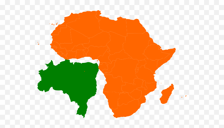 Africa Brazil Map Clip Art - Vector Clip Art Brazil Map Vs Africa Map Png,Africa Map Png