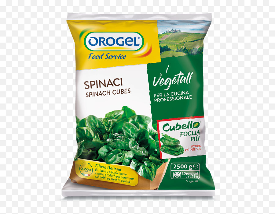 Spinach Portions Foglia Più - Orogel Food Service Frozen Food Cicoria Catalogna Orogel Png,Spinach Png