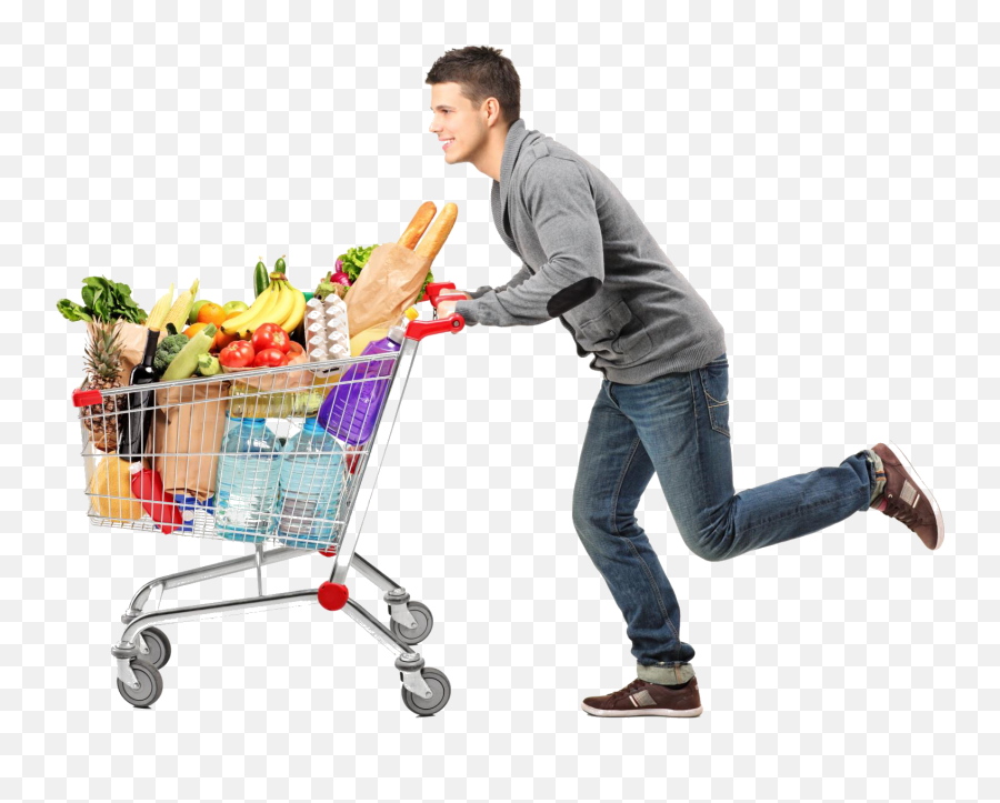 Download Hd Grocery Shopping Cart Png - Supermarket Shopping Supermarket Shopping Trolley Png,Shopping Cart Png