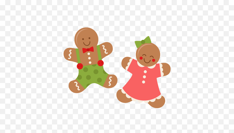 Gingerbread Couple Set Svg Scrapbook Cut File Cute Clipart - Gingerbread Couple Svg Free Png,Gingerbread Png