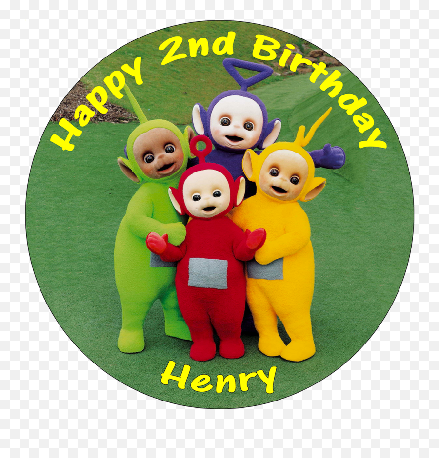 Edible Personalised Round Birthday Cake - Happy 2nd Birthday Teletubbies Png,Teletubbies Png