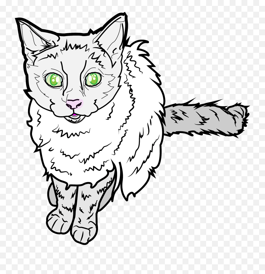Green - Eyed Kitten Line Art Clipart Free Download Cat Png,Cat Lineart Transparent