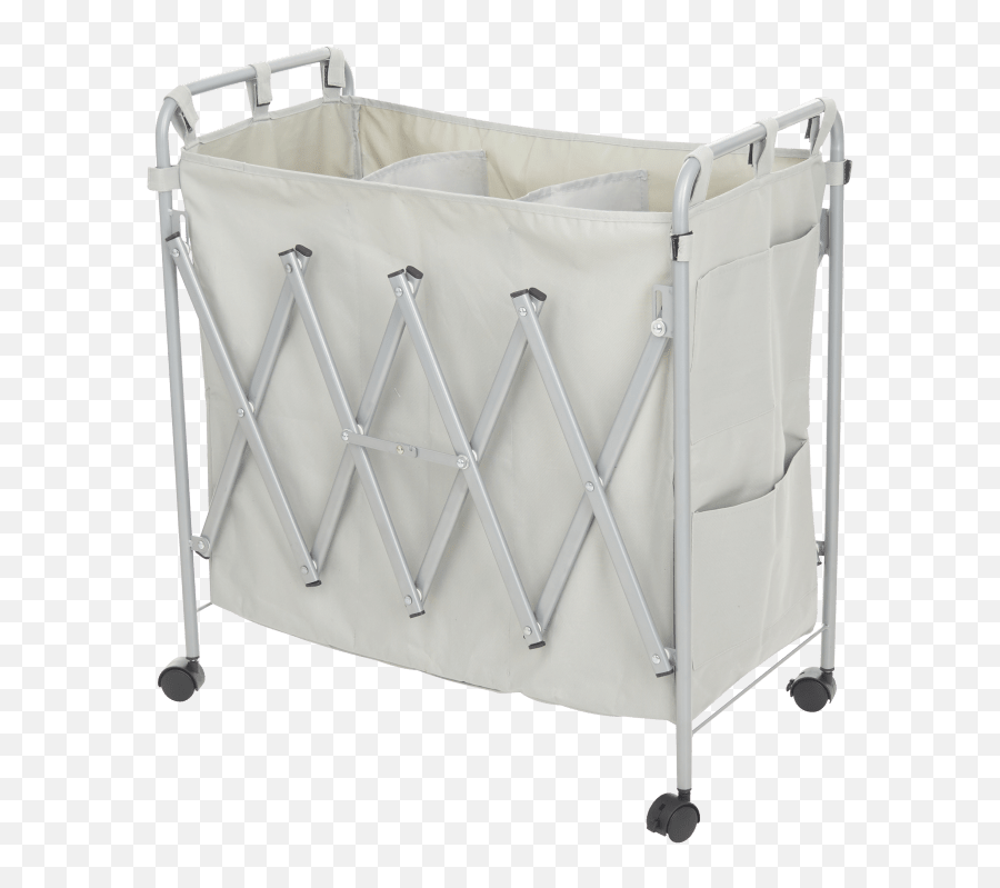 Vanderbilt Home 3 Section Collapsing Laundry Hamper With - Solid Png,Laundry Basket Png