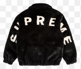 Leather Jacket Supreme Coat Clothing - Jacket Png Download Supreme Faux Fur Bomber Jacket,Jacket Png
