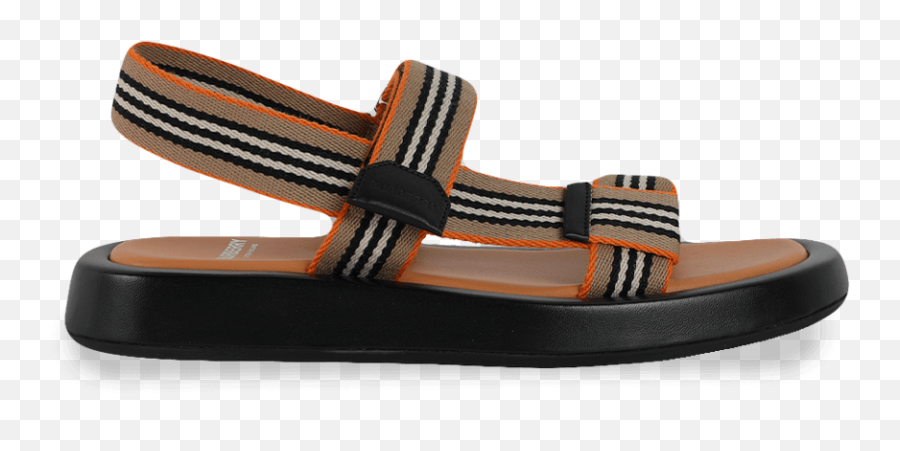 Icon Stripe Sandals In Deep Orange Factory 54 - Open Toe Png,Burberry Icon