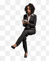 Download Hd Cutout Woman Sitting People - Business People Sitting Png,People Sitting Png