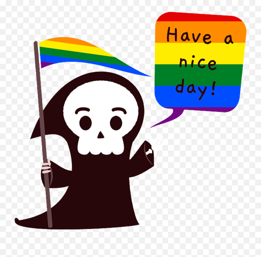 Download Gay Grim Reaper Have A Nice Day Pride Lgbt Colorful - Have A Nice Day Gay Png,Gay Flag Png