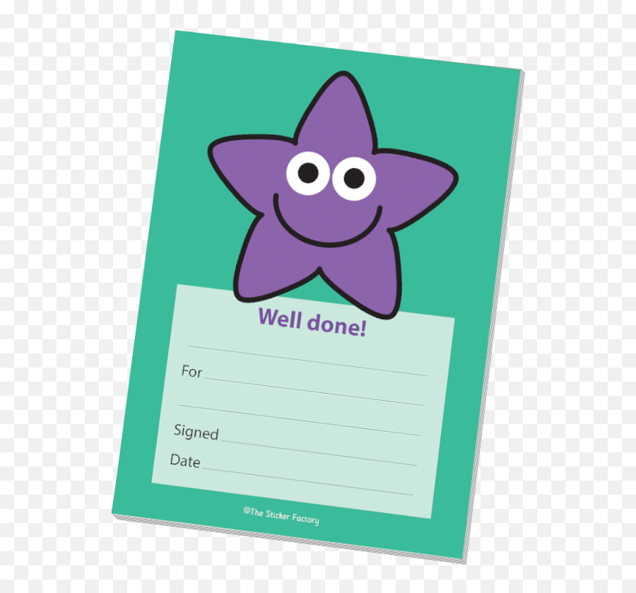 Well Done Purple Star Praise Pad Png