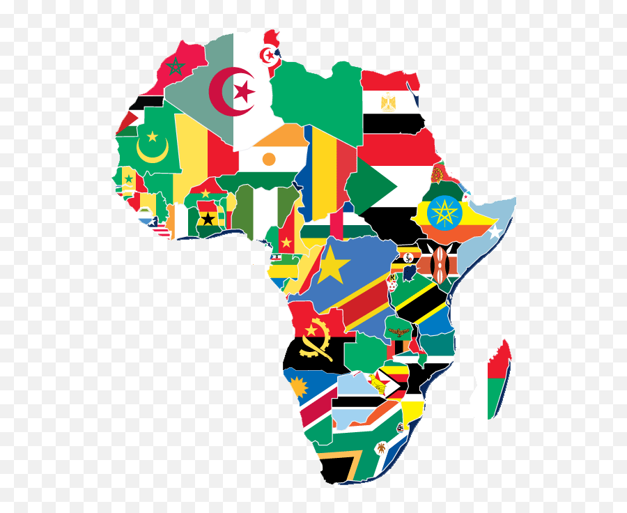 Yasharalites In Africa - Africa Flag Map Clipart Full Size Transparent Africa Flag Map Png,Africa Map Png