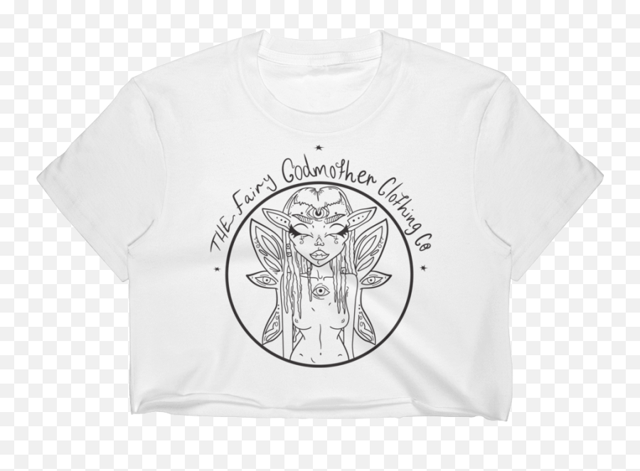 Bu0026w Fairy Godmother Crop Top - Drawing Transparent Cartoon Drawing Png,Fairy Godmother Png