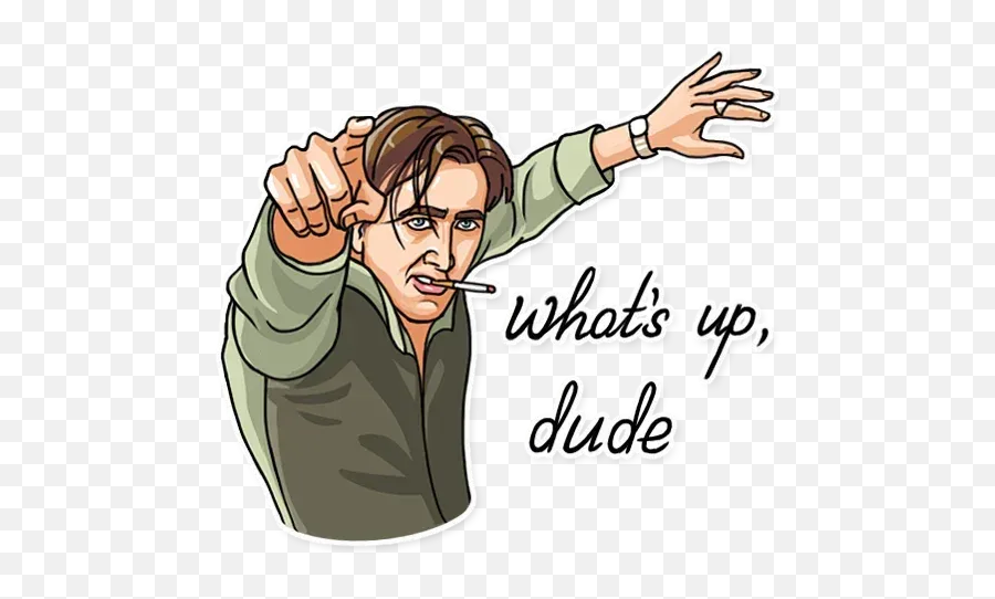 Nicolas Cage Whatsapp Stickers - Cartoon Png,Nicolas Cage Transparent