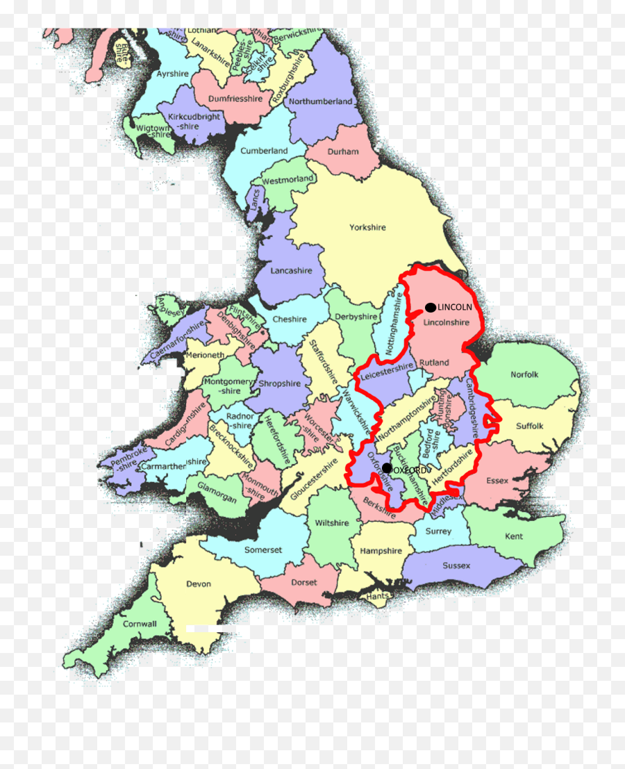 Medieval Diocese Lincoln - Printable Map Of Uk Counties Png,Lincoln Png