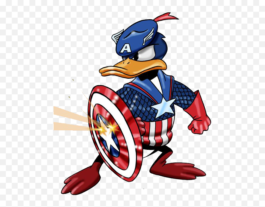 Mickey America T Shirt Donald Iron Duck Captain U2013 Free Png - Captain America Donald Duck,Captain Png