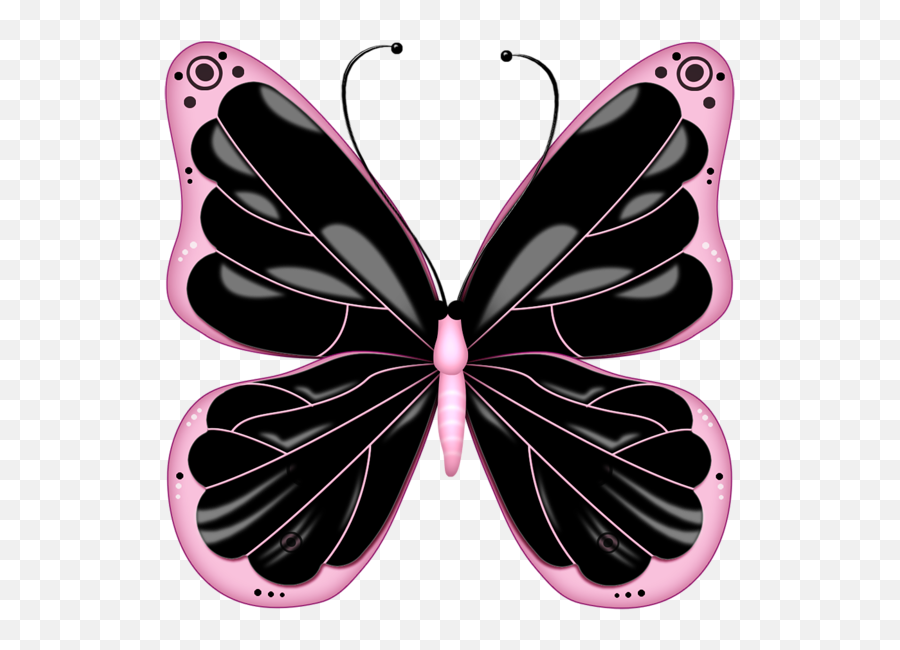 Black And Pink Transparent Butterfly Clipart Borboletas - Butterfly Black And Pink Png,Butterfly Clipart Transparent Background