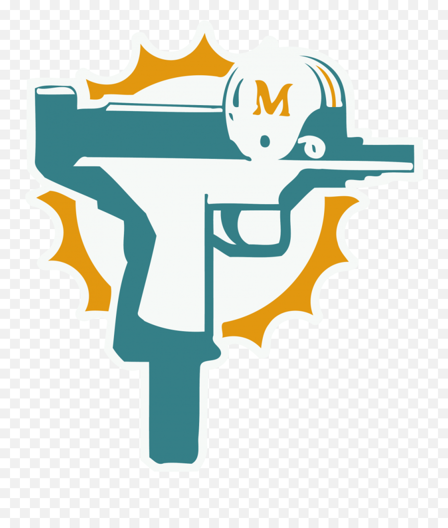 Miami Dolphins Gun T Shirt Football - Miami Dolphins Uzi Png,Dolphins Logo Png