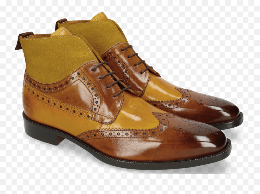 Jeff 34 Cognac Yellow Dark Finishing Sand Suede Pattini - Melvin Hamilton Jeff Mid Boots Png,Sand Transparent