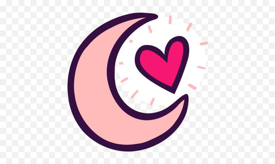 Crescent Evening Heart Moon Night Romance Sleep Free - Corazon Y Media Luna Png,Sleep Icon Png