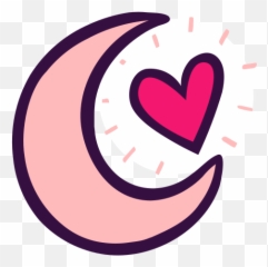 Crescent Evening Heart Moon Night Romance Sleep Free - Corazon Y Media Luna png