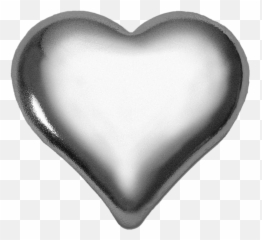 Download 3d Heart Silver Metal Metallic Love - Full Transparent Background Png