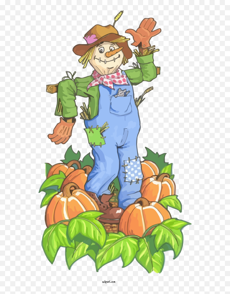 Holidays Cartoon Scarecrow Plant For Thanksgiving - Scarecrow Png,Scarecrow Transparent