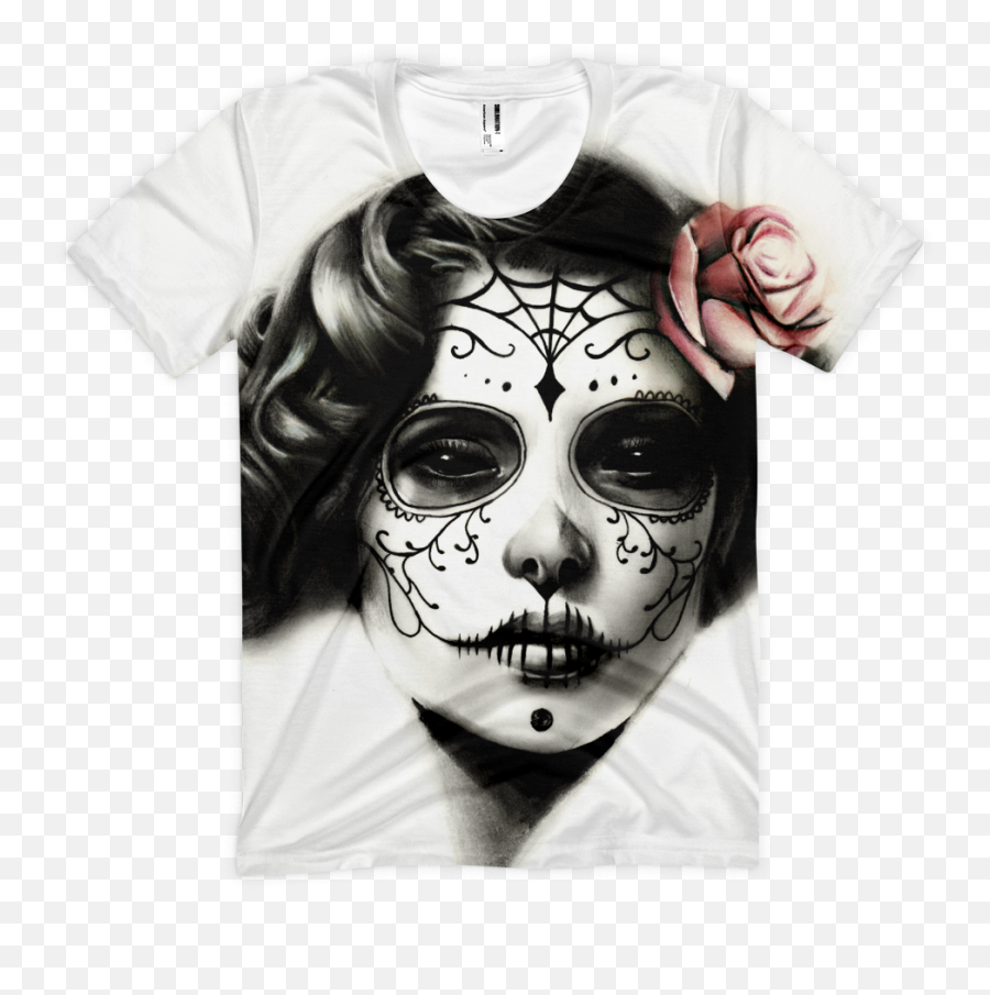 Download La Catrina Print Womens Shirt Sugar Skull Girl - Day Of The Dead Reference Png,Sugar Png