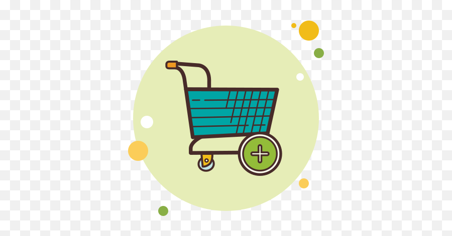 Add Shopping Cart Icon In Circle Bubbles Style - Cart Icon Png Add,Shopping Cart Icon