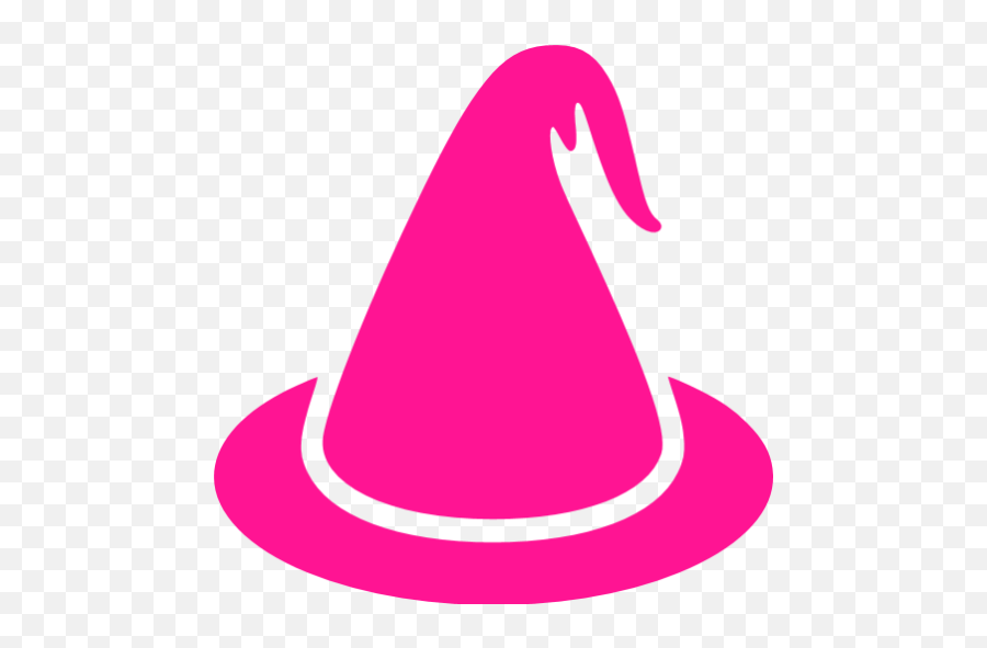 Deep Pink Witch Icon - Free Deep Pink Halloween Icons Transparent Wizard Hat Icon Png,Witch Hat Icon