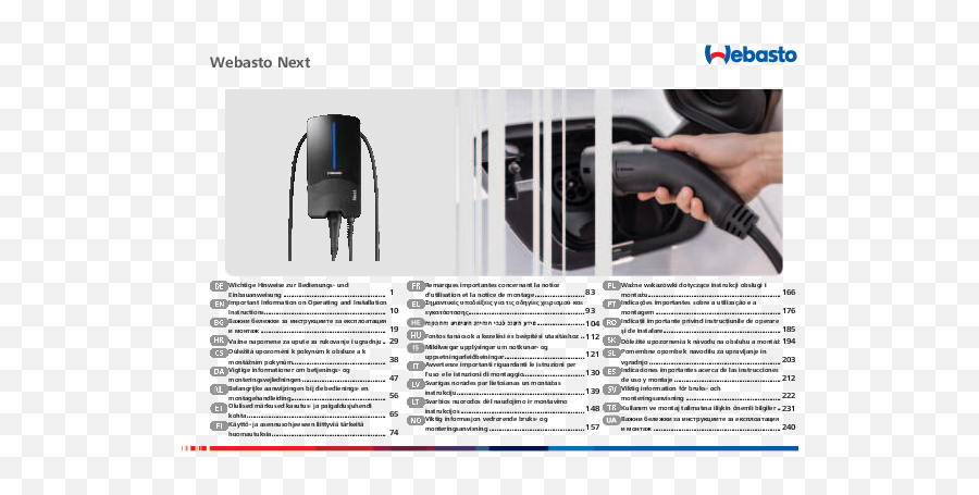 Webasto Agbllt2x 22 Kw Type 2 Cable 45m Instructions - Manuals Portable Png,Kw W900 Icon