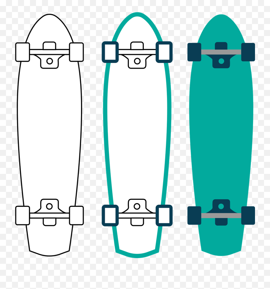 Skate Skateboard - Free Vector Graphic On Pixabay Outline Of A Skateboard Png,Skateboard Transparent Background