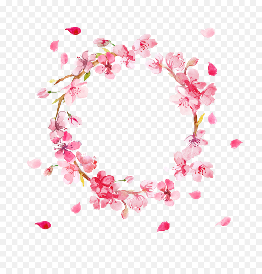 Download Free Pink Flowers Wreath Png - Border Pink Flower Png,Flower Wreath Png
