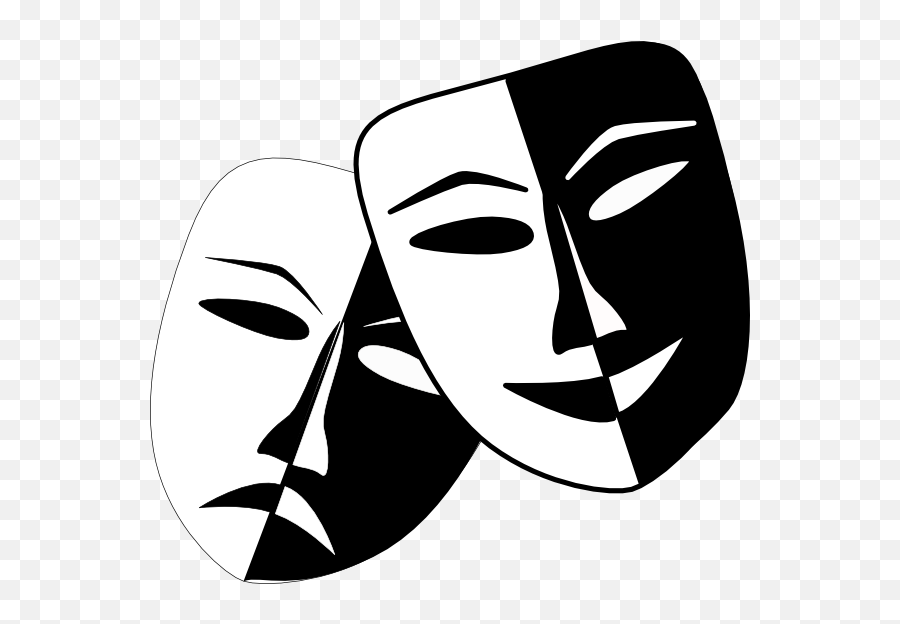 Theater Masks Download Free Clip Art - Two Face Mask Png,Drama Masks Png
