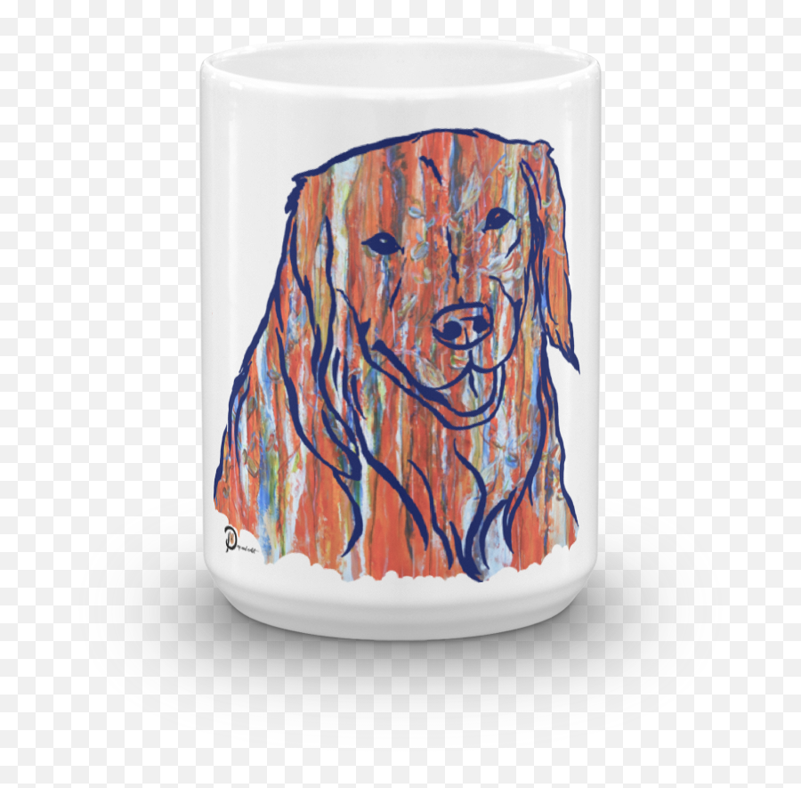 Artsy Golden Retriever Mug - Brittany Png,Golden Retriever Transparent Background