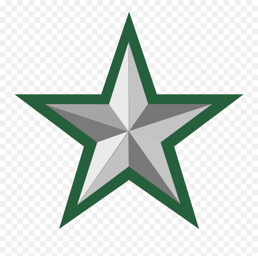 Silver Star With Green Border 2 - Green Star Transparent Png,Green Border Png