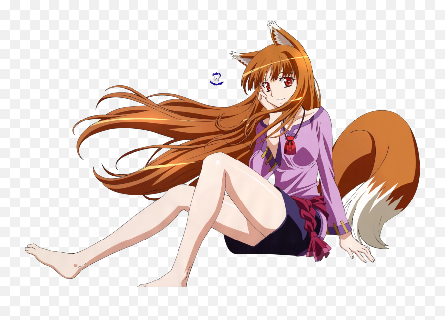 And Wolf Part 3 - Holo Spice A Wolf Png,Anime Girl Sitting Png